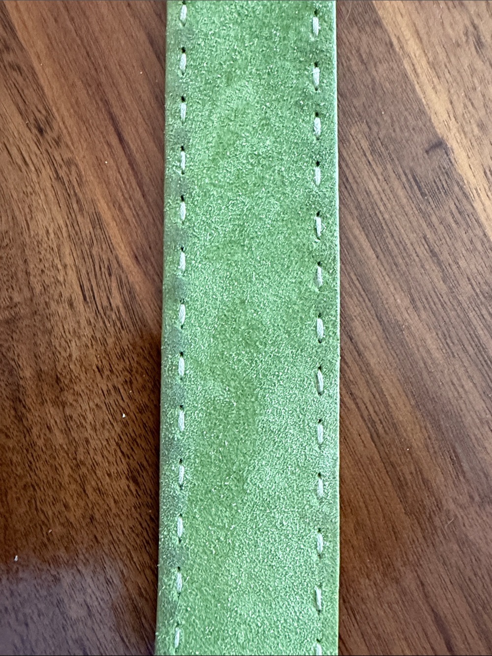 Prada Light Green Suede Belt with Silver-Tone Buckle - Picture 3 of 8